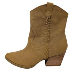DV Dolce Vita 8.5 Tan Koolson Western Booties Camel Boho Cowboy Boots